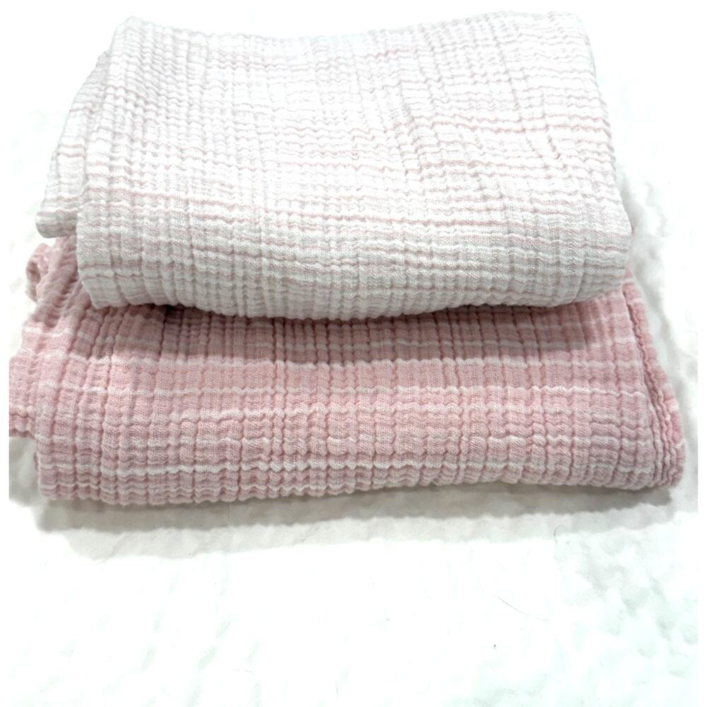 Aden Pink Muslin Swaddle Blanket Bundle Set Of 2 Cotton Baby Receiving Blankets